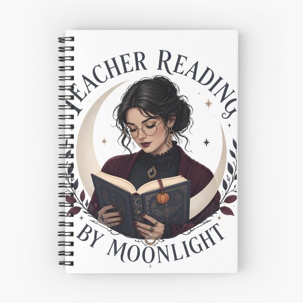 Item preview, Teacher Reading By Moonlight Spooky Library Night designed and sold by LiviuGligoros.
