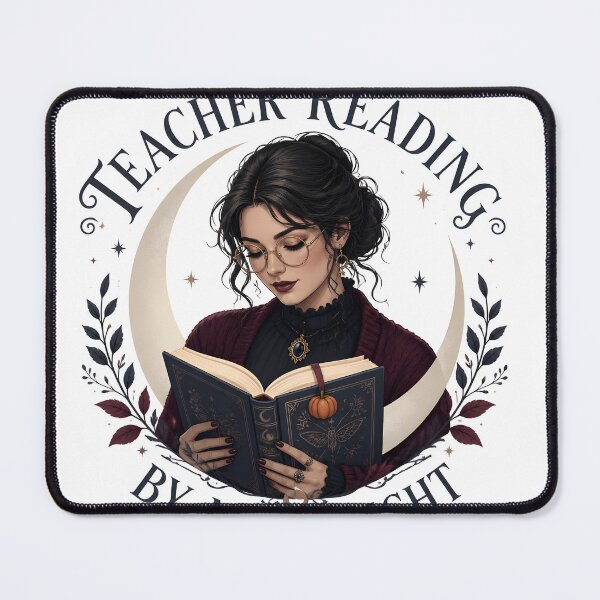 Item preview, Teacher Reading By Moonlight Spooky Library Night designed and sold by LiviuGligoros.