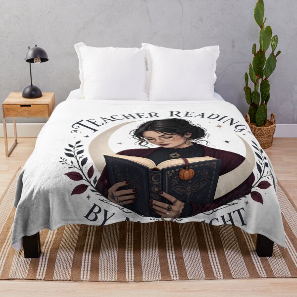 Item preview, Teacher Reading By Moonlight Spooky Library Night designed and sold by LiviuGligoros.