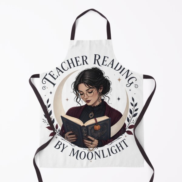 Item preview, Teacher Reading By Moonlight Spooky Library Night designed and sold by LiviuGligoros.