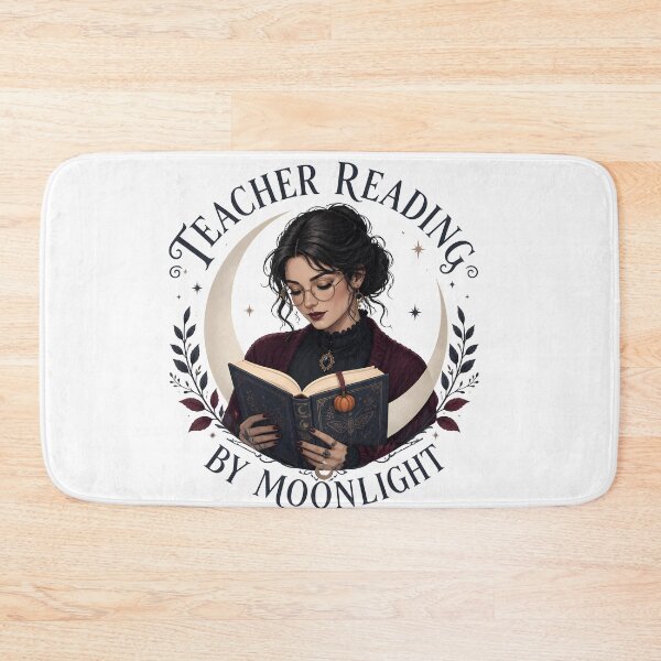 Item preview, Teacher Reading By Moonlight Spooky Library Night designed and sold by LiviuGligoros.