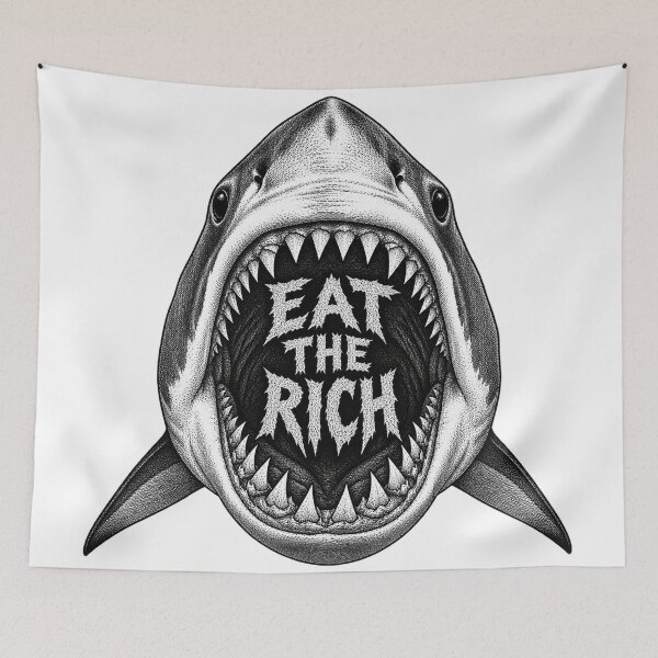 Item preview, Eat The Rich Shark Open Mouth Graphic    designed and sold by Owcomm.