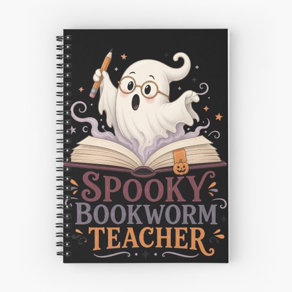 Item preview, Spooky Bookworm Teacher Cute Ghost Reading Library designed and sold by LiviuGligoros.