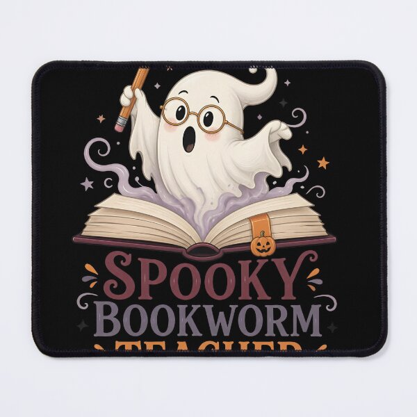 Item preview, Spooky Bookworm Teacher Cute Ghost Reading Library designed and sold by LiviuGligoros.