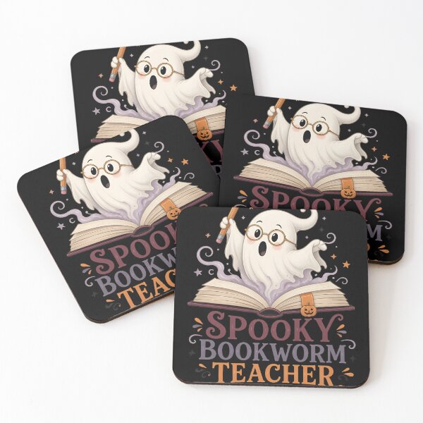 Item preview, Spooky Bookworm Teacher Cute Ghost Reading Library designed and sold by LiviuGligoros.
