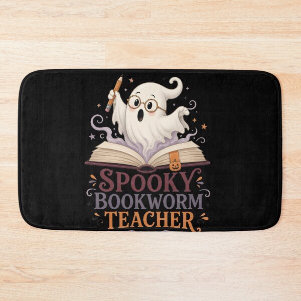 Item preview, Spooky Bookworm Teacher Cute Ghost Reading Library designed and sold by LiviuGligoros.