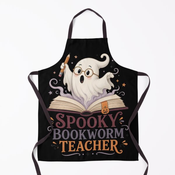 Item preview, Spooky Bookworm Teacher Cute Ghost Reading Library designed and sold by LiviuGligoros.