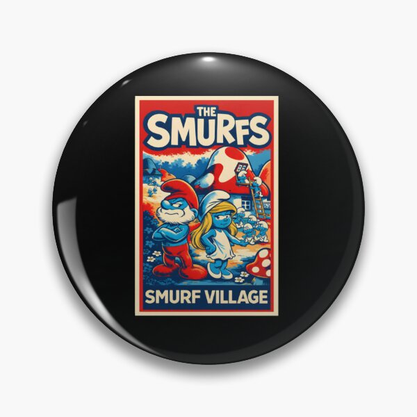Item preview, Vintage The Smurfs Village Poster Graphic – Retro Cartoon Mushroom Art Design  designed and sold by circliqueart.