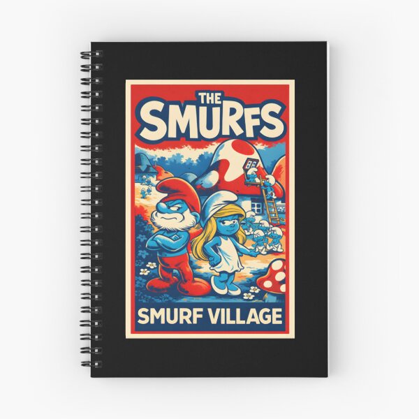 Item preview, Vintage The Smurfs Village Poster Graphic – Retro Cartoon Mushroom Art Design  designed and sold by circliqueart.