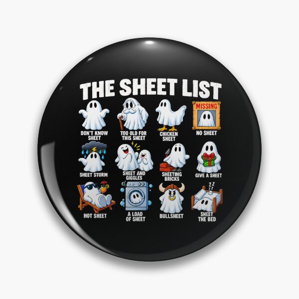 Item preview, Funny Ghost Puns The Sheet List Halloween Humor designed and sold by nryum.