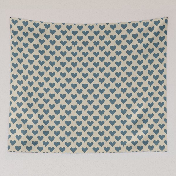 Item preview, Medium Dusty Slate Blue Playing Card Hearts Calm Pattern designed and sold by DColourMuse.