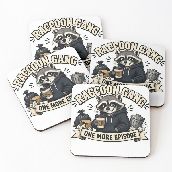 Item preview, Raccoon Gang One More Episode — Funny Trash Panda Cartoon Sticker designed and sold by GSideArtStore.