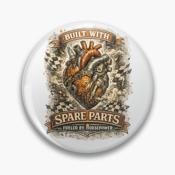 Item preview, Built With Spare Parts Fueled by Horsepower Mechanic Racing Heart Art designed and sold by inkoutninja.