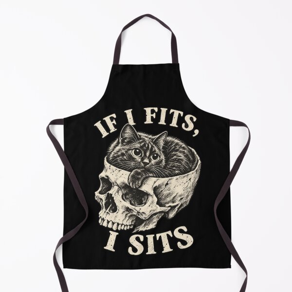 Item preview, If I Fits I Sits Cute Cat In Human Skull Funny Gothic Kitten Humor Graphic designed and sold by Fatherday.