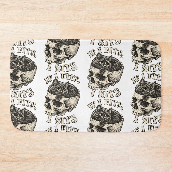 Item preview, If I Fits I Sits Cute Cat In Human Skull Funny Gothic Kitten Humor Graphic designed and sold by Fatherday.