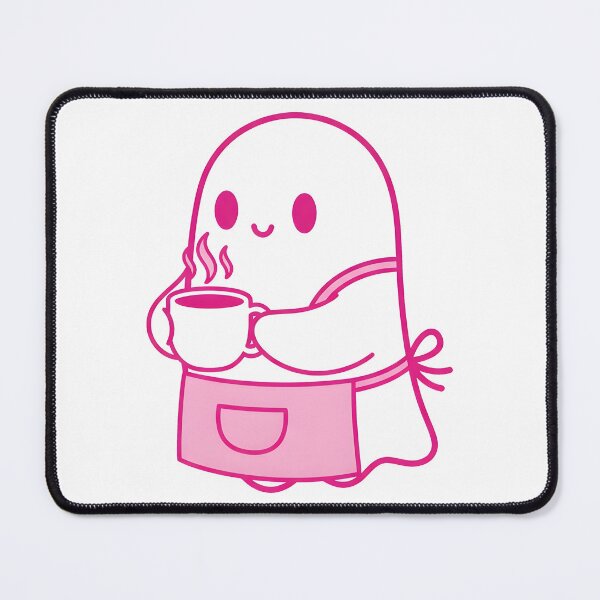 Item preview, Cute Pink Ghost with Coffee – Cozy Spooky Café Aesthetic Classic designed and sold by kyrartbt.