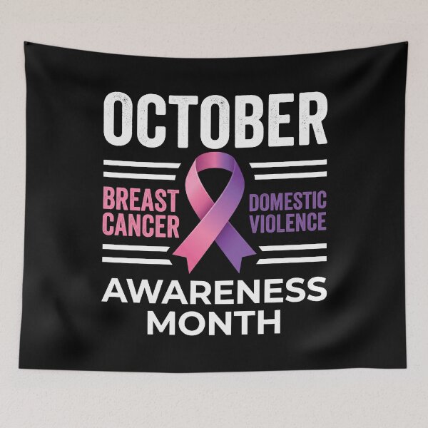 Item preview, October Awareness Month Ruban Bicolore Rose Violet designed and sold by MizoX7.