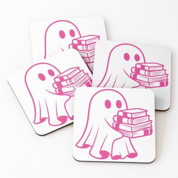 Item preview, Neon Pink Ghost with Books – Spooky Cute Academic Aesthetic Essential designed and sold by kyrartbt.