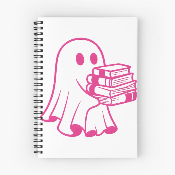 Item preview, Neon Pink Ghost with Books – Spooky Cute Academic Aesthetic Essential designed and sold by kyrartbt.