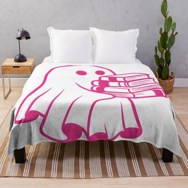 Item preview, Neon Pink Ghost with Books – Spooky Cute Academic Aesthetic Essential designed and sold by kyrartbt.