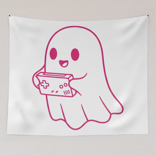 Item preview, Cute Pink Ghost Gamer – Kawaii Spooky Gaming Design Classic designed and sold by kyrartbt.