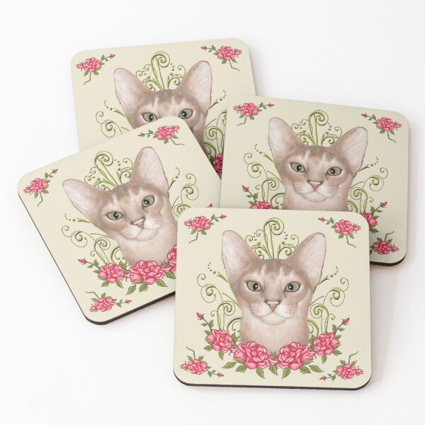 Item preview, Abyssinian Cat Roses designed and sold by artmuvz.
