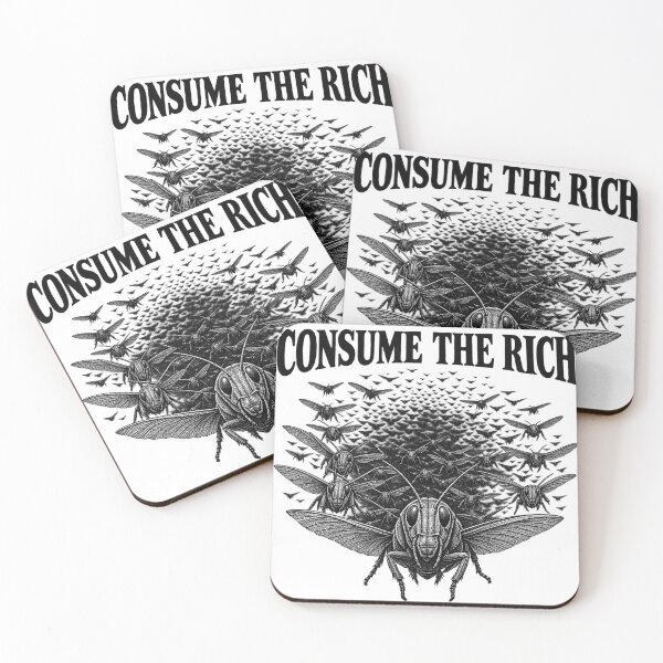 Item preview, Consume The Rich Eat The Rich Locust Swarm Anticapitalist Protest Art    designed and sold by Owcomm.