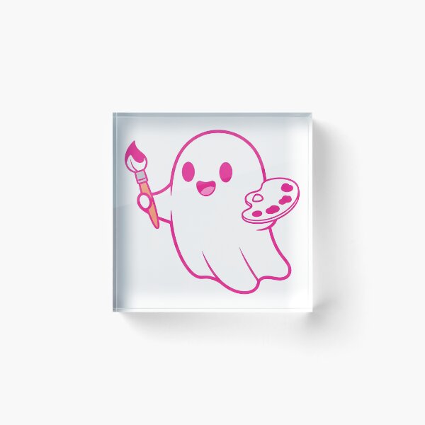 Item preview, Kawaii Artist Ghost – Cute Pink Creative Painter Design Classic designed and sold by kyrartbt.