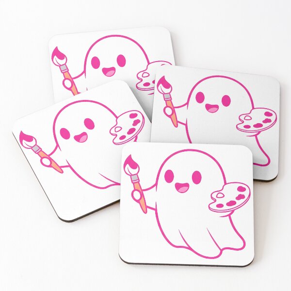 Item preview, Kawaii Artist Ghost – Cute Pink Creative Painter Design Classic designed and sold by kyrartbt.