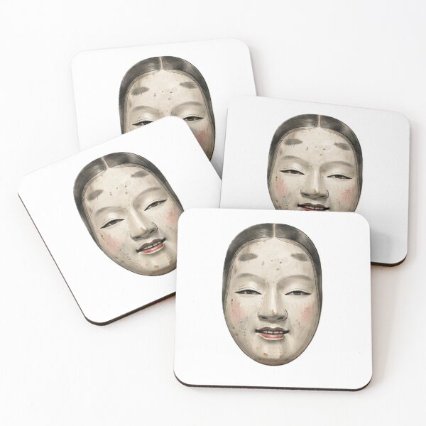 Item preview, Traditional Japanese Noh Mask ("Ko-omote" Young Woman) Classic Theater Art designed and sold by Kokeshidreams.