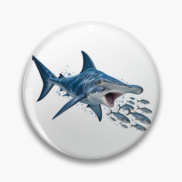 Item preview, This is a design of a Hammerhead shark chasing fish. designed and sold by RBBeachDesigns.