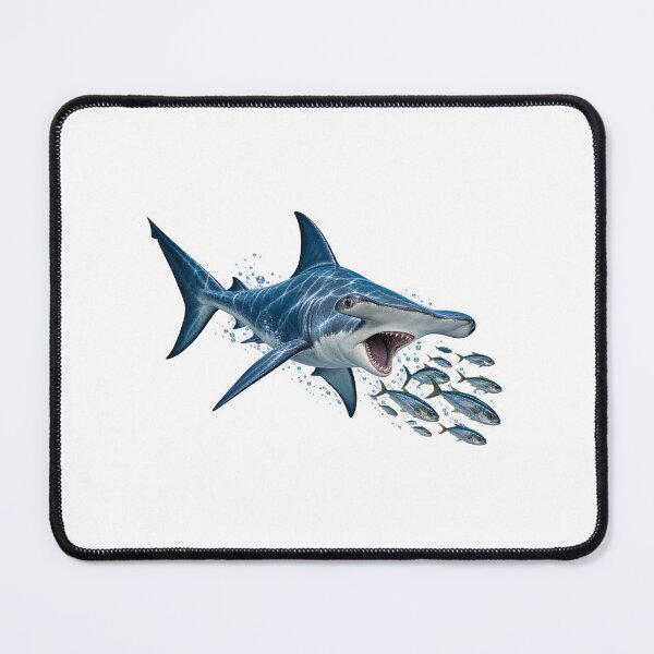 Item preview, This is a design of a Hammerhead shark chasing fish. designed and sold by RBBeachDesigns.