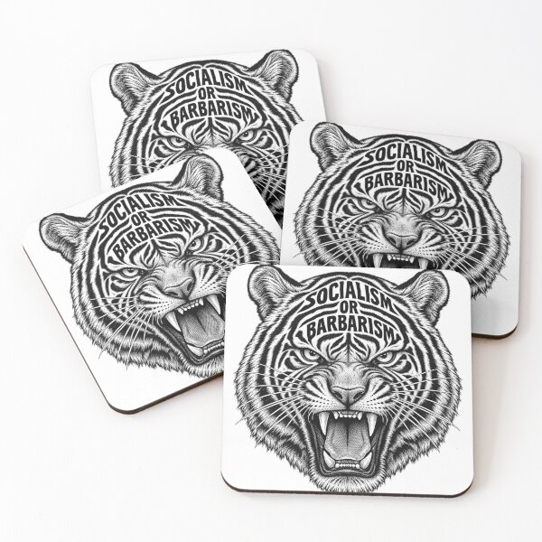 Item preview, Socialism or Barbarism Tiger Face Political Quote designed and sold by Owcomm.