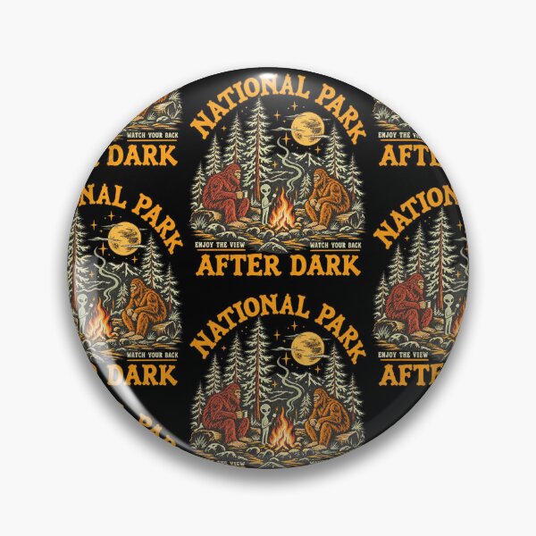 Item preview, National Park Bigfoot Alien Campfire Retro Vintage Camping Outdoors Graphic designed and sold by lionSutuShop.