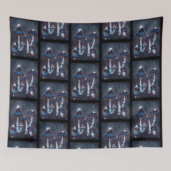 Item preview, Trippy Dark Fantasy Melting Mushrooms Art designed and sold by ShirleyMPage.