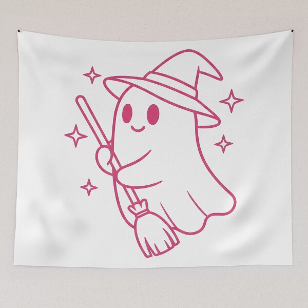 Item preview, Kawaii Witch Ghost – Cute Pink Spooky Halloween Design Classic designed and sold by kyrartbt.