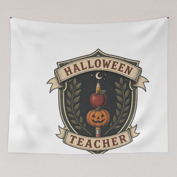 Item preview, Vintage Halloween Teacher Emblem Retro School Crest designed and sold by LiviuGligoros.