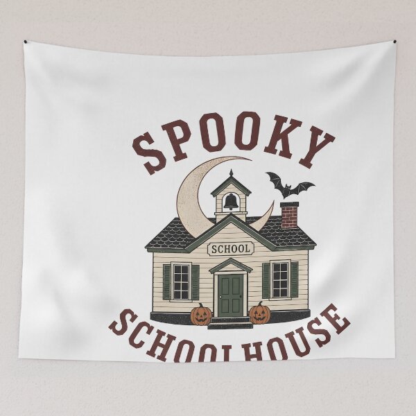 Item preview, Spooky Schoolhouse Night Haunted Building School designed and sold by LiviuGligoros.