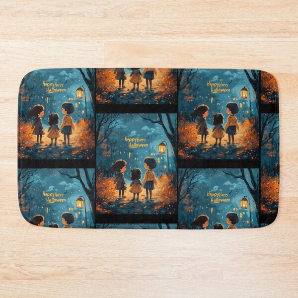 Item preview, Cute Autumn Children Trick Or Treat Autumn Night Painting designed and sold by ShirleyMPage.