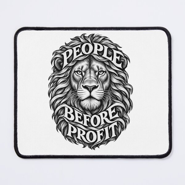 Item preview, People Before Profit Lion Socialist Anticapitalist Quote designed and sold by Owcomm.