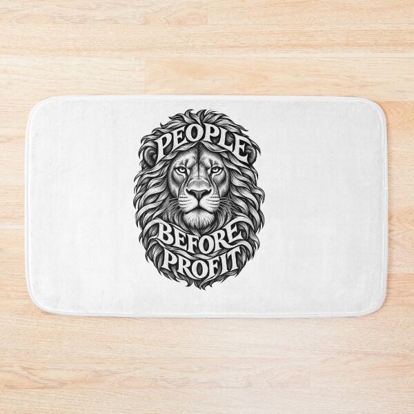 Item preview, People Before Profit Lion Socialist Anticapitalist Quote designed and sold by Owcomm.