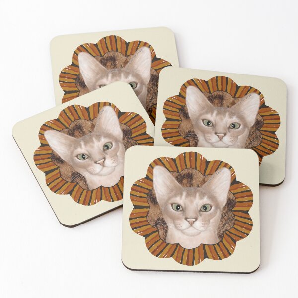 Item preview, Retro Flower Abyssinian Cat  designed and sold by artmuvz.