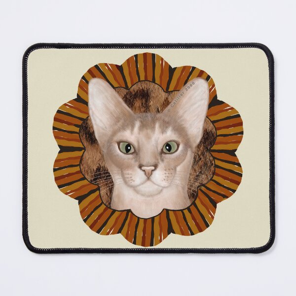 Item preview, Retro Flower Abyssinian Cat designed and sold by artmuvz.