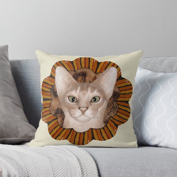 Aperçu de l'œuvre Chat abyssin rétro à fleurs créée et vendue par artmuvz.