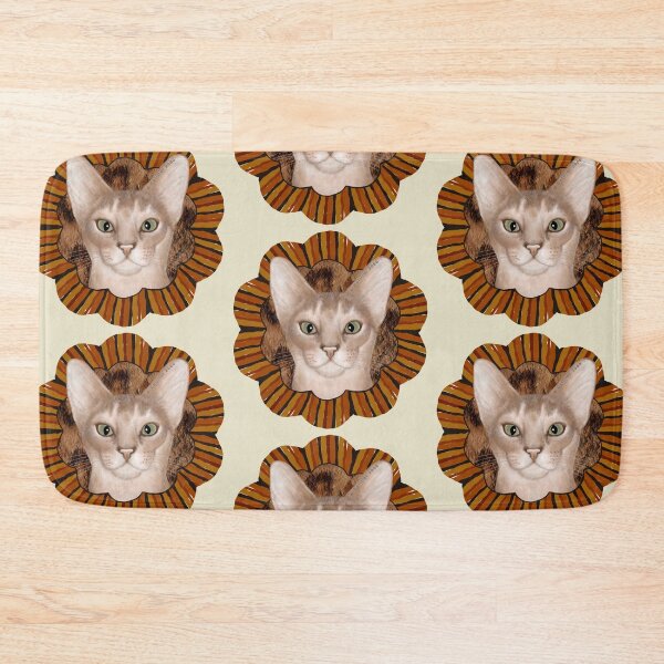 Item preview, Retro Flower Abyssinian Cat  designed and sold by artmuvz.