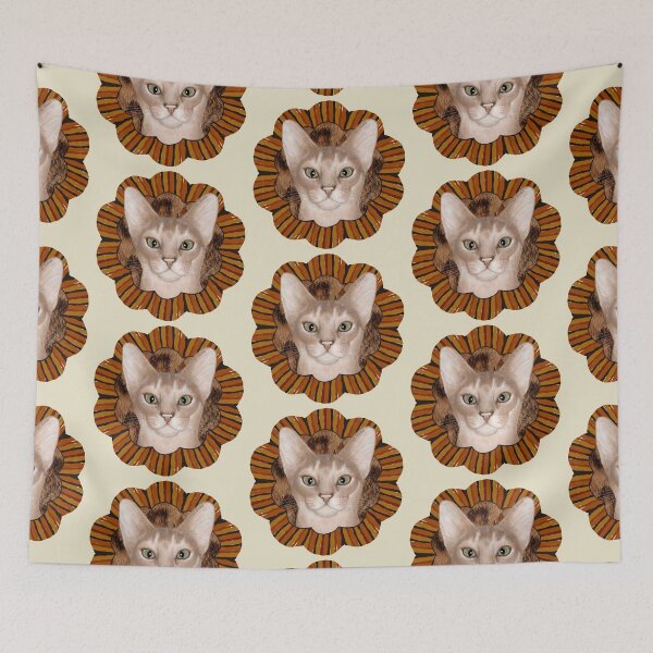 Item preview, Retro Flower Abyssinian Cat designed and sold by artmuvz.
