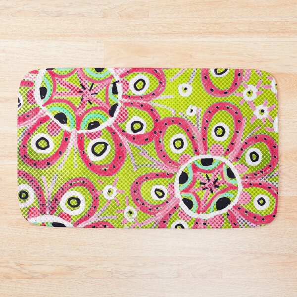 Item preview, Retro Pink Flowers on Lime Green designed and sold by Fani*.