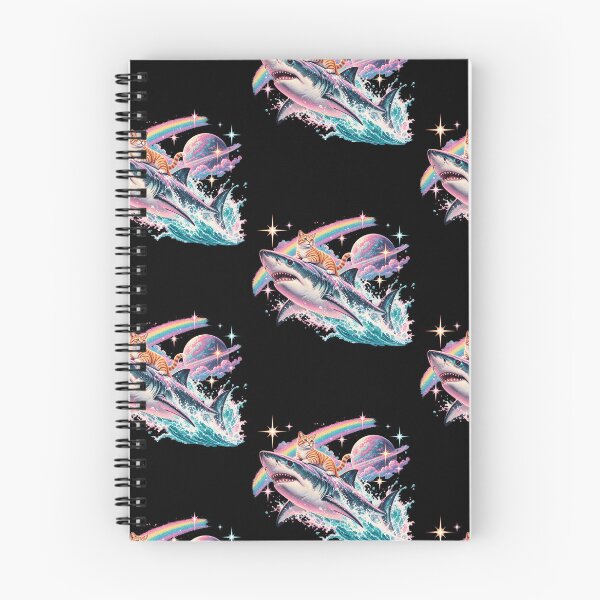 Item preview, Cat Riding Shark In Space Rainbow Galaxy Surreal Vaporwave Funny Graphic designed and sold by lionSutuShop.