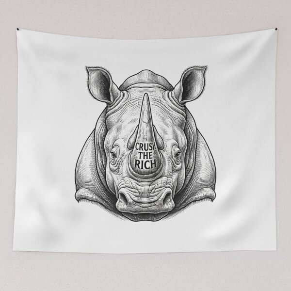 Item preview, Crush The Rich Rhino Socialist Protest Art designed and sold by Owcomm.