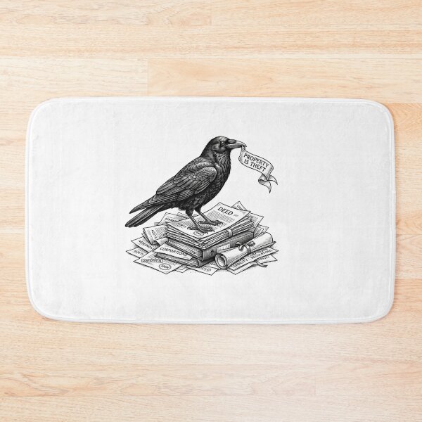 Item preview, Property Is Theft Anti Capitalist Crow Raven designed and sold by Owcomm.
